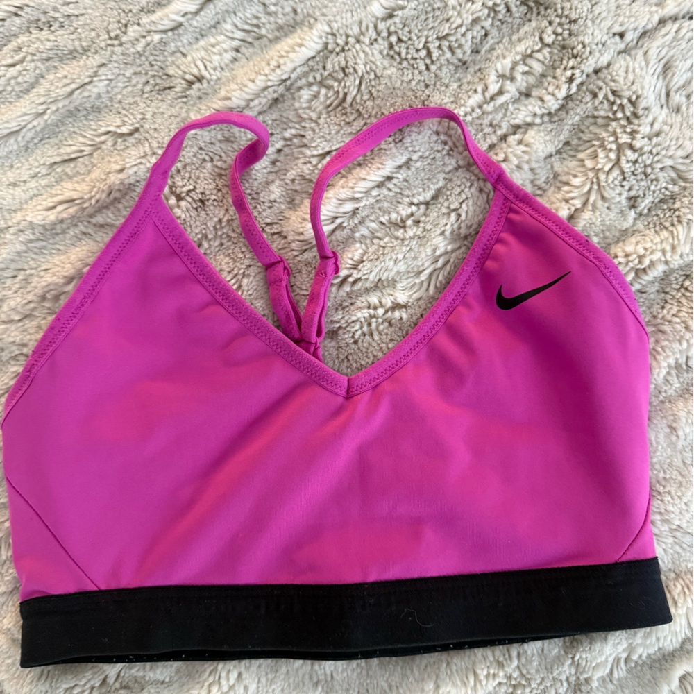 Nike Women's Vibrant Pink and Black Top